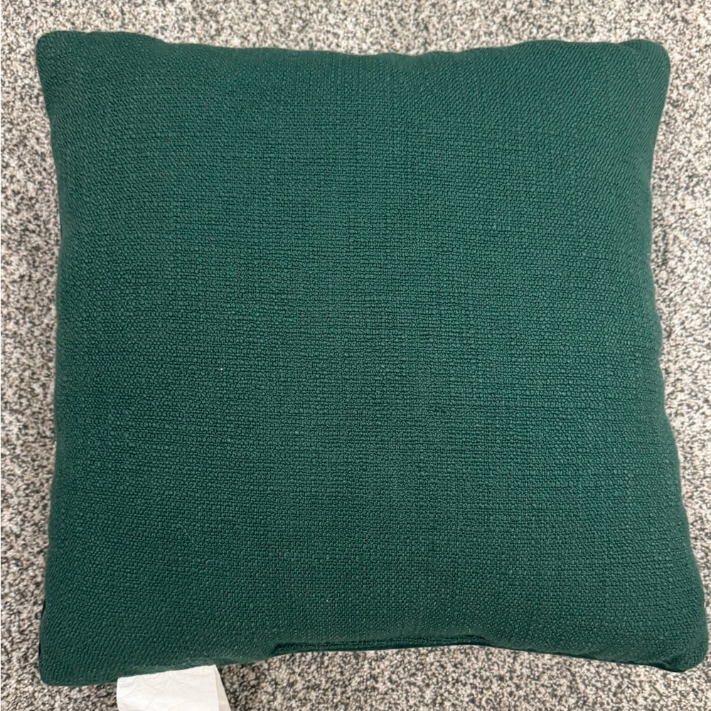 Kirklands Green With White and Gold Embroidered Christmas Trees Throw Pillow - Picture 5 of 5